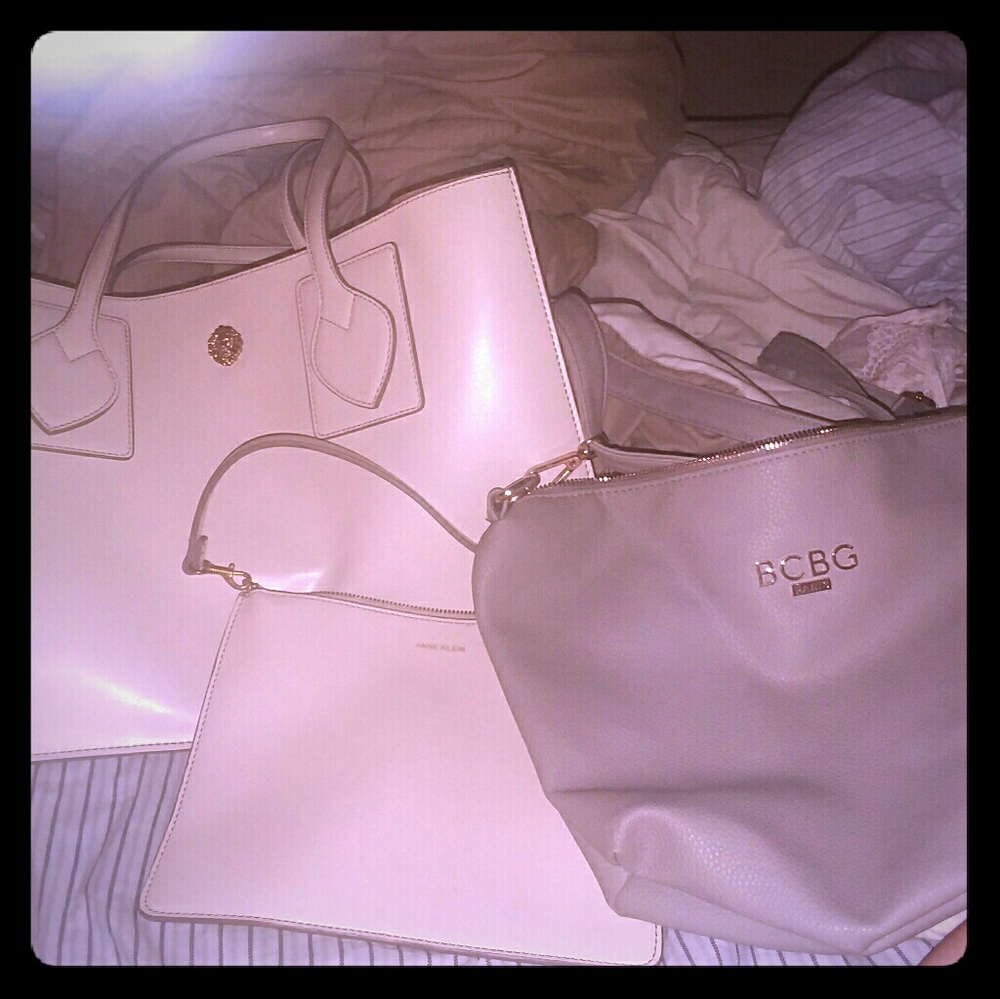Anne Klein bag with mini plus bcbg makeup bag